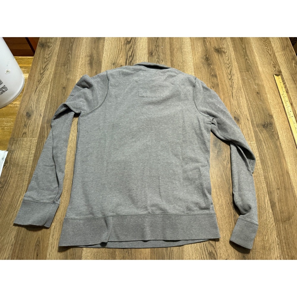 Hollister Shirts Mens Size XL Gray Sweatshirt Quarter Button Mock Neck Logo - Picture 2 of 9